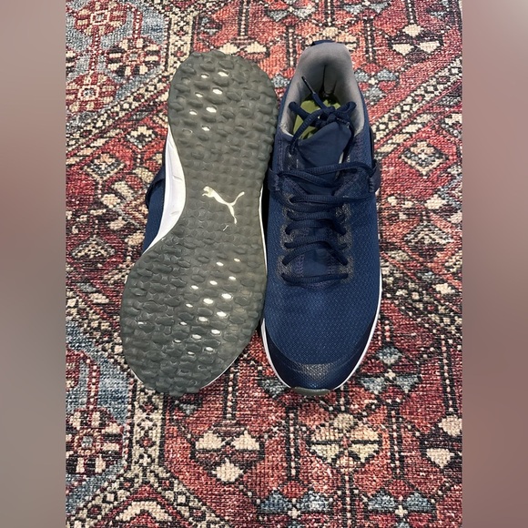 Men’s Puma Fusion Evo Navy Spikeless Golf Shoes, size 10 - Picture 8 of 9